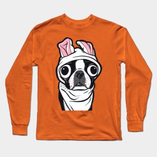 Boston Terrier Bunny Long Sleeve T-Shirt